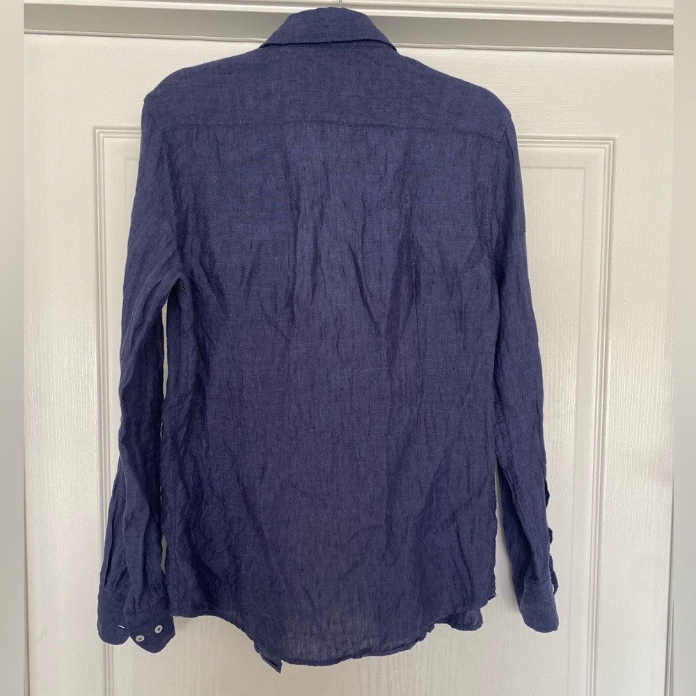 Porter & Ash 100% Linen Button Down Size Small Color Blue - Picture 5 of 7